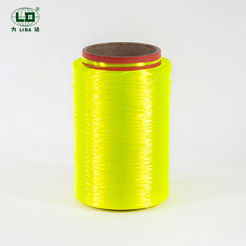 What are the main uses of high-strength and low shrinkage polyester filament